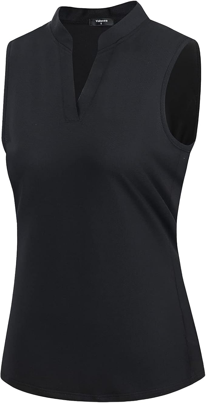 Womens Sleeveless Golf Polo Shirts Lightweight Tennis Sport Tops