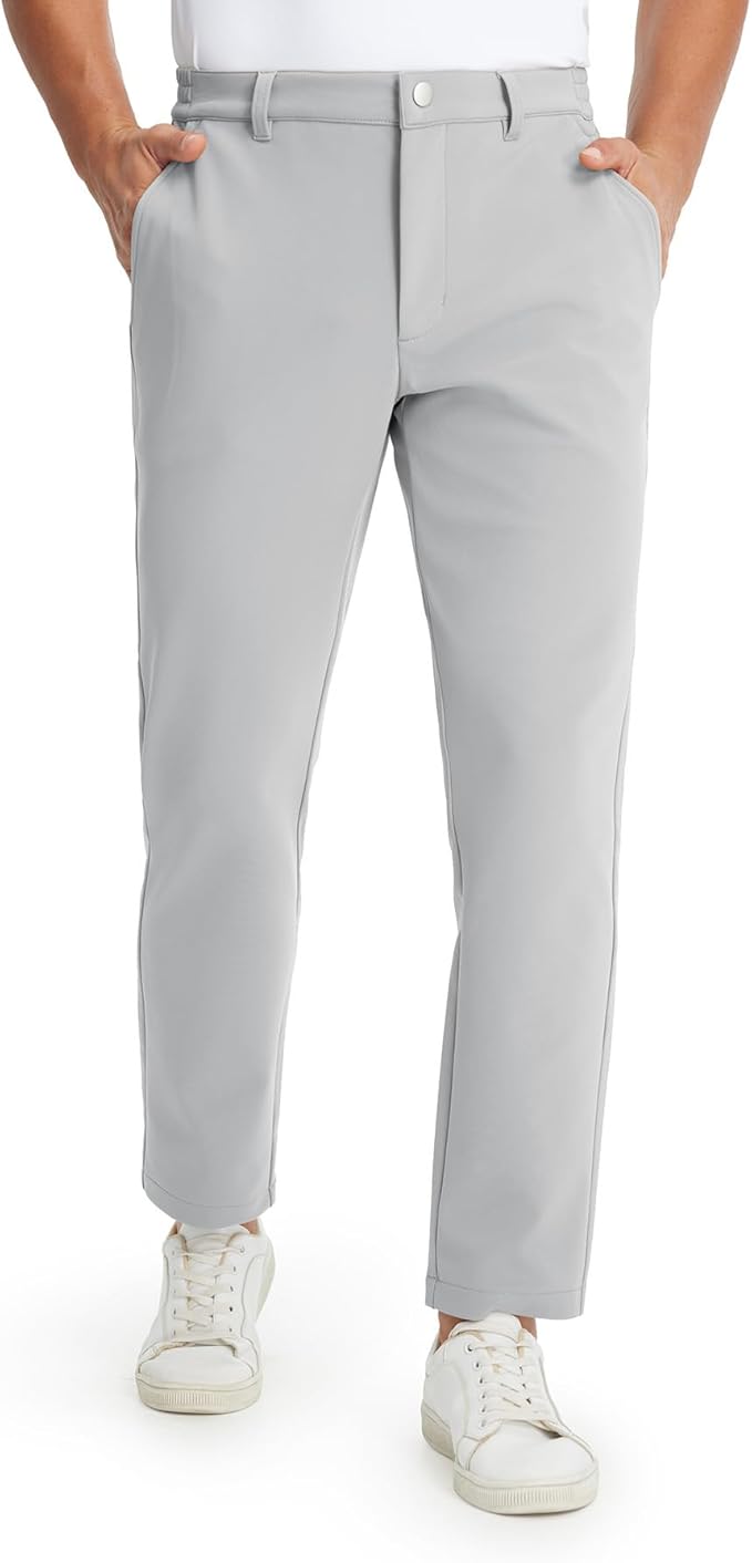 M MAELREG Golf Pants Men Fleece Lined 30"/32"/34" Heat-Tech Dress Pants for Men Water-Resistant Stretch Warm Winter Trousers