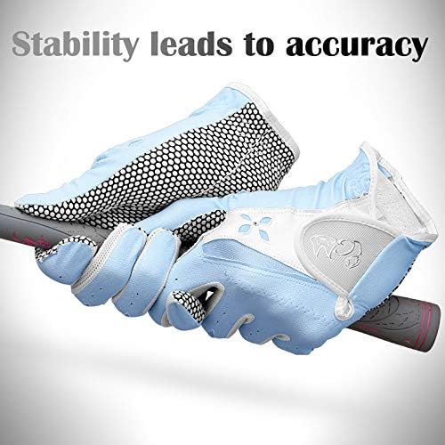 PGM Women's Golf Glove One Pair, Improved Grip System, Cool and Comfortable
