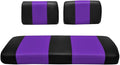 Seat Cover Replacement for Yamaha G-2/G-9 Golf Cart - Front Bench Seat - Premium Marine Vinyl -5 Panel Stitching - Staple On Installation - Two-Tone Golf Cart Seat Covers (Black & Purple)