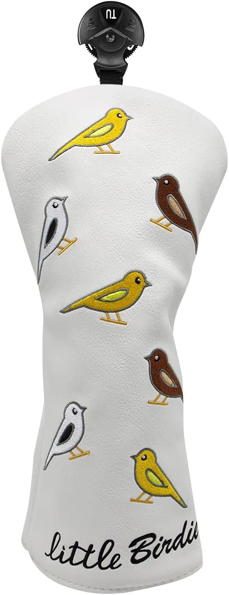 Golf Club Head Covers Birdie Driver Headcovers Fairway Wood Covers Hybrid Cover Elegant Embroidery Premium Leather Golf Mallet Blade Putter Cover