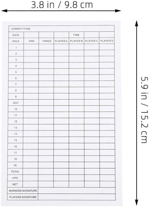 30pcs Golf Scorecards Durable Coated Paper Score Record Tools for Keeping Lightweight and Portable Design for Golf Courses and Statistics Tracking