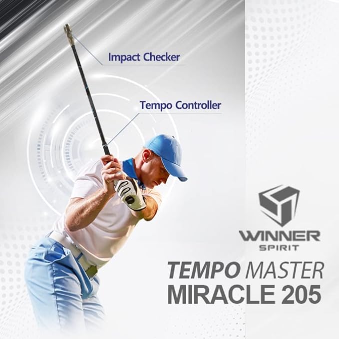 WINNER SPIRIT Miracle 205 Golf Swing Tempo Master Backswing Training Aid Back Swing Trainer Speed Power Warm Up Warmup Practice Stick for Improved Flexibility Rhythm Balance Strength