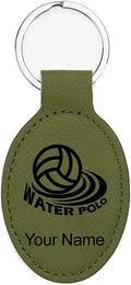 LaserGram Oval Keychain, Water Polo, Personalized Engraving Included
