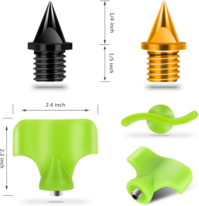 1/4 Inch Carbon Steel Track Spikes, 32 Pieces Lighter Weight Spikes Track Shoes, Each Nail Weighs Only 0.47 Grams, Used for Track and Field Sprinting or Cross Country
