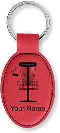 LaserGram Oval Keychain, Disc Golf, Personalized Engraving Included