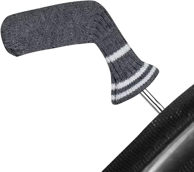 Scott Edward 1/7/10 Pcs Knitted Golf Club Head Covers for Irons Wedge Cuteness and Basically Socks Shape Washable Golf Club Head Protector on Classic Stripes Style，Double Sided Customization