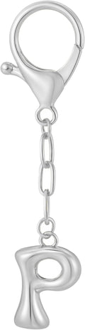 Gold Bubble Initial Keychain Charm for Women Chunky Bag Purse Charms A-Z Letter Key Chains for Handbag Accessories