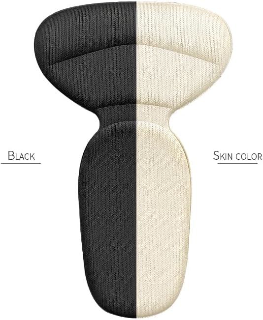 Soft Sponge Heel Protectors - Grips for Comfort in High Heels - T-Shape Design - Anti Slip - Prevents Blisters - Makes Shoes Fit Better - 2 Pairs (Black)