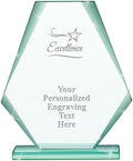 6" Jade Pyramid Crystal Award with Custom Engraving - Personalized Corporate Trophy Awards