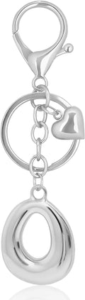 Gold Bubble Heart, Cherry, Bow & More Designs Letter Initial Keychain Bag Charms – Cute Purse Charms for Handbags