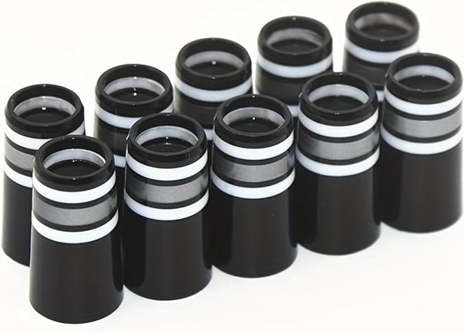 12pcs Universal Premium Double White Black Ring Grey Stripes Design Golf Iron Shaft Adapter Ferrules Tip .370 Iron Ferrules