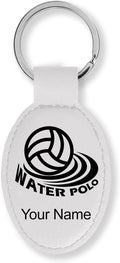 LaserGram Oval Keychain, Water Polo, Personalized Engraving Included