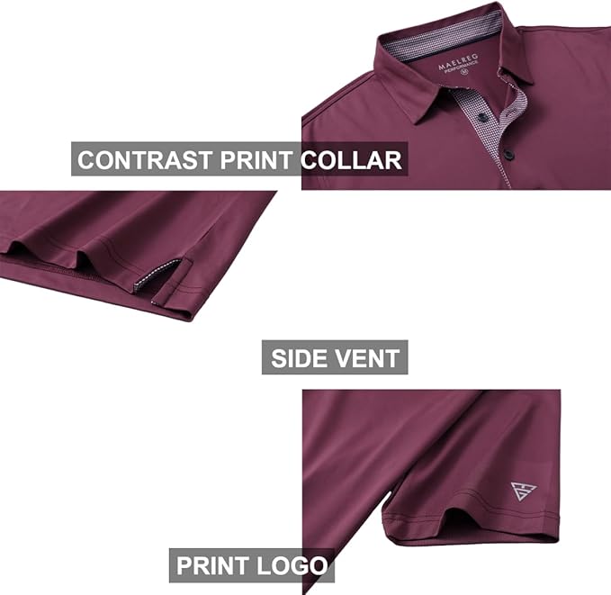 Mens Polo Shirts Short and Long Sleeve Casual Solid Stylish Dry Fit Performance Designed Collared Golf Polo Shirts for Men