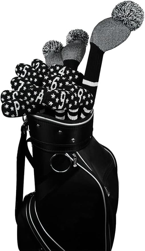 Scott Edward 1/7/10 Pcs Knitted Golf Club Head Covers for Irons Wedge Cuteness and Basically Socks Shape Washable Golf Club Head Protector on Pattern Style Double Sided Customized