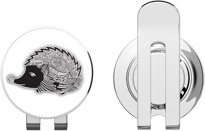 Patterned Hedgehog Golf Hat Clip with Magnetic Ball Marker