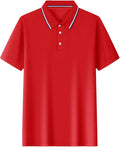 Polo Shirts for Men Dressy Casual Button Collared Golf T Shirt Classic Solid Color Business Summer Blouses