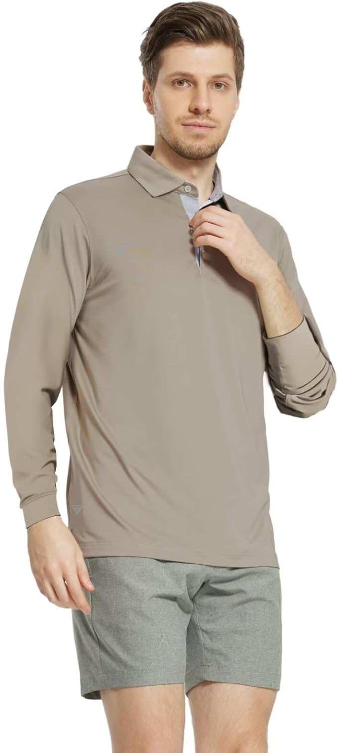 Mens Polo Shirts Short and Long Sleeve Casual Solid Stylish Dry Fit Performance Designed Collared Golf Polo Shirts for Men