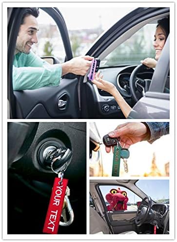 mvcen Custom Keychain, Personalized Keychain 1 PC Car Key Chain Clip Embroidery Key Tag Customizable Key Ring Accessories for Men Women, Backpack, Motorcycle