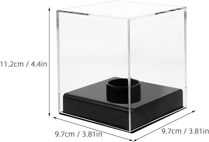 2pcs Baseball Autograph Box: Transparent Acrylic Ball Display Stand for Sports - Memorabilia Holder Cube - Clear Cube Protector for Golf Tennis Autographed Balls