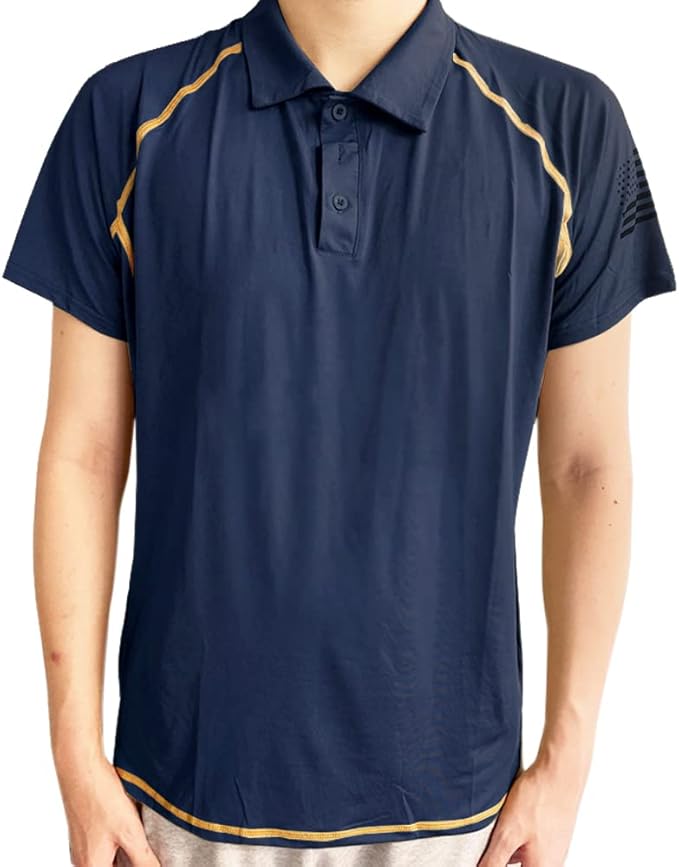 HARGLESMAN Men's 1776 Independence Day American Flag Short Sleeve Polo Golft Shirt(S-3XL)