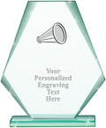 6" Jade Pyramid Crystal Award with Custom Engraving - Personalized Corporate Trophy Awards