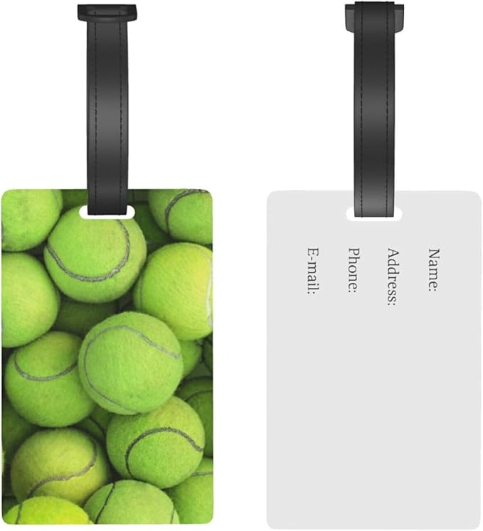 Tennis Ball Luggage Tag Suitcase Identify Labels Personalized Travel Bag Tag 2.5X4.1Inch