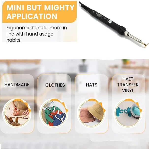 Arokimi Mini Iron, 80W Small Iron for Crafts Patches Shoes Hats, Adjustable Temperature, Easy to Use, with Replaceable Iron Tips (Black)