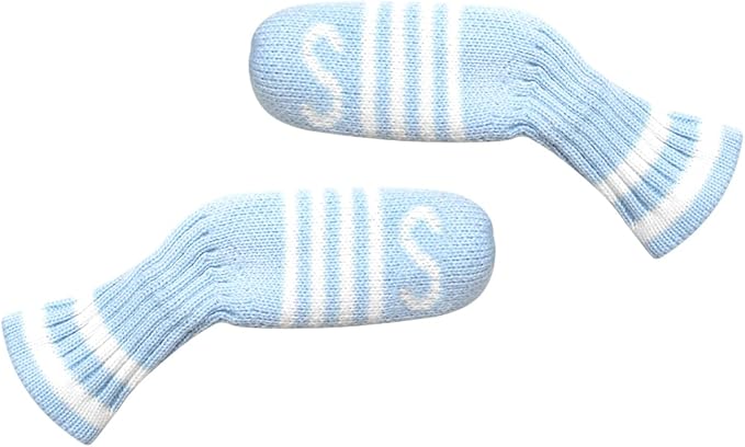 Scott Edward 1/7/10 Pcs Knitted Golf Club Head Covers for Irons Wedge Cuteness and Basically Socks Shape Washable Golf Club Head Protector on Classic Stripes Style，Double Sided Customization