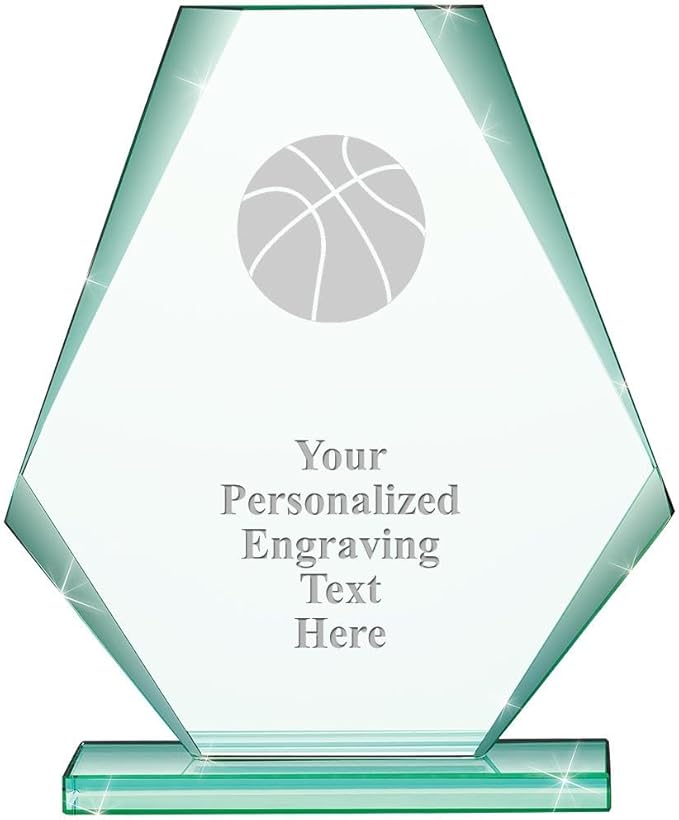 6" Jade Pyramid Crystal Award with Custom Engraving - Personalized Corporate Trophy Awards