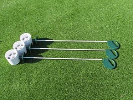 Deluxe Putting Green Accessory Kit - 3 Aluminum 4 Inch PGA Cups & 3 Pin Markers with EP Markers