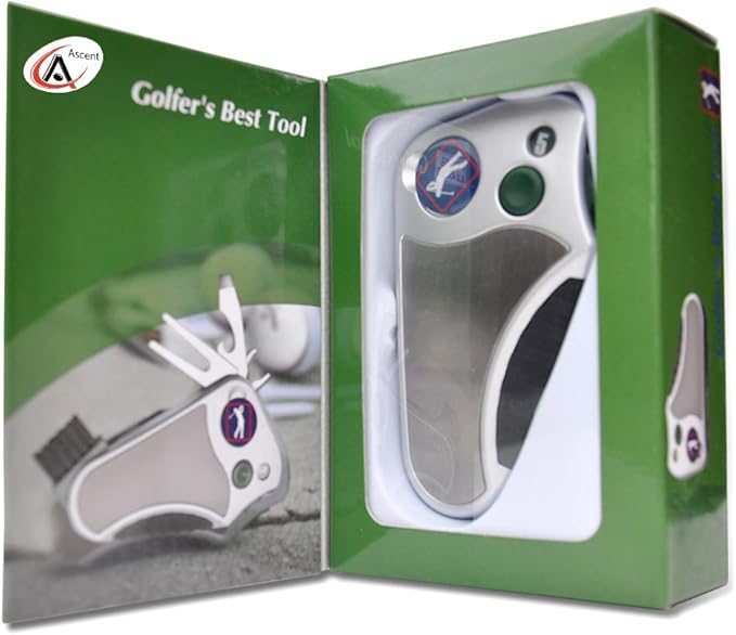 Golfer's Best Tool – 6-in-1 Golf Multitool for Men & Women | Stroke Counter, Divot Repair, Brush, Ball Marker, Cleat Tightener, Club Cleaner | Compact Golf Gift & Souvenir
