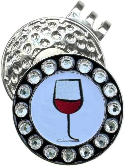 Bling Golf Ball Marker Hat Clip | Magnetic Ball Marker for Women | Stylish Golf Hat Clip Ball Marker for Female Golfers Fun Gift Idea with Strong Magnet for Hat, Visor, Golf Accessories