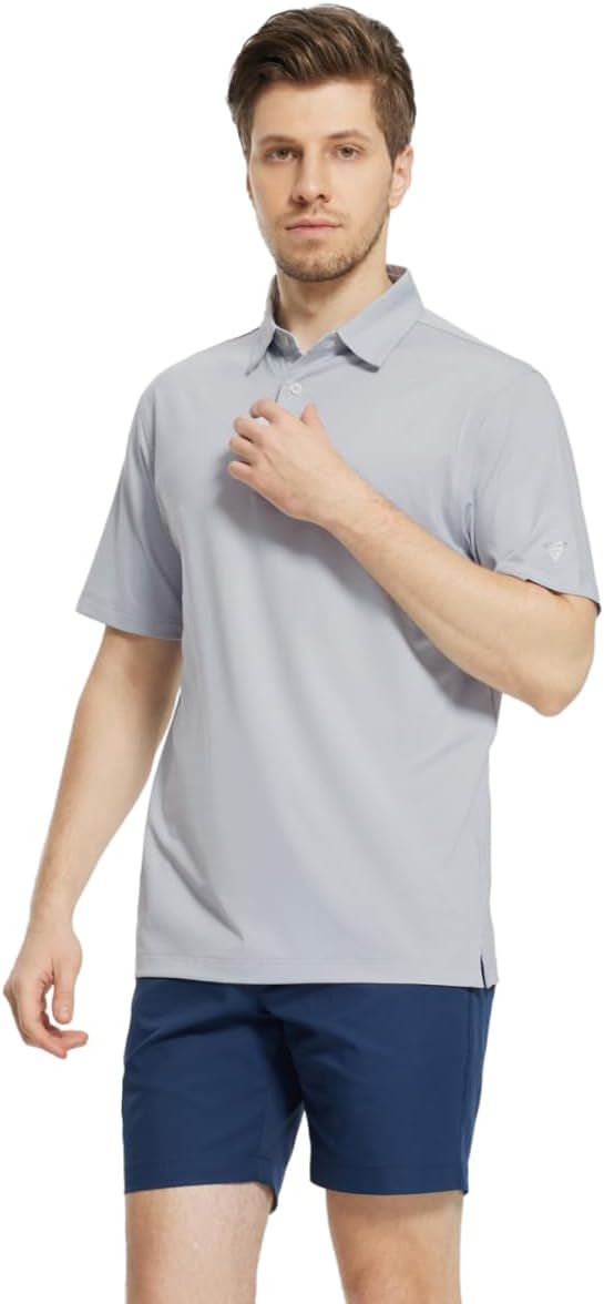 Mens Polo Shirts Short and Long Sleeve Casual Solid Stylish Dry Fit Performance Designed Collared Golf Polo Shirts for Men