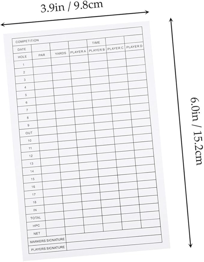 BESPORTBLE 40pcs Scorekeeper Accessory Pocket Score Scorecard Coated Outdoor Scorecards Competition Keeper, Notebook and Card Stats Paper Club Accessories Notebook, Golfs Disc Scorebook