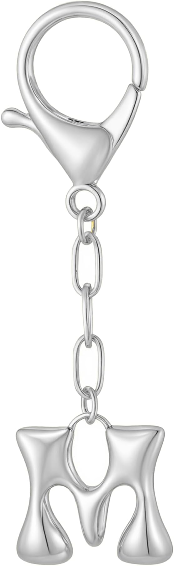 Gold Bubble Initial Keychain Charm for Women Chunky Bag Purse Charms A-Z Letter Key Chains for Handbag Accessories