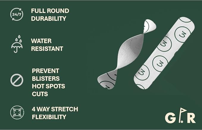 Golf Blister Tape - 2 Pack for Protection Against Blisters & Hot Spots on Hands & Fingers, Flexible, Waterproof, Pre-Cut Golf Finger Tape, Sports Athletic Tape, 4 Way Stretch