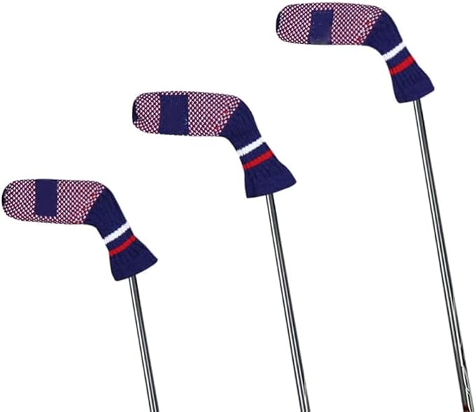 Scott Edward 1/7/10 Pcs Knitted Golf Club Head Covers for Irons Wedge Cuteness and Basically Socks Shape Washable Golf Club Head Protector on Pattern Style Double Sided Customized