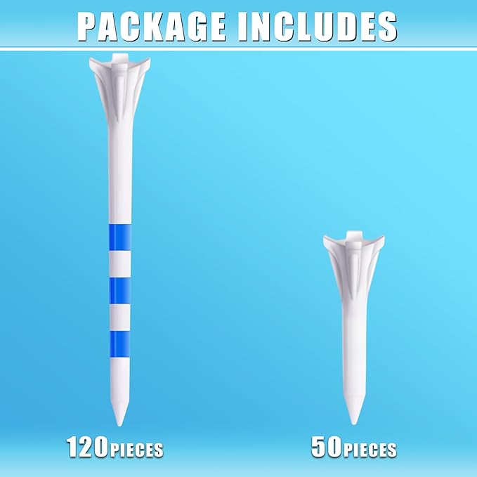 CHAMPKEY PRO 4-Prong Plastic Golf Tees 150 Pack - 70% Ball Contact Reduced for Less Friction and Maximum Distance Performance Golf Tees Plastic