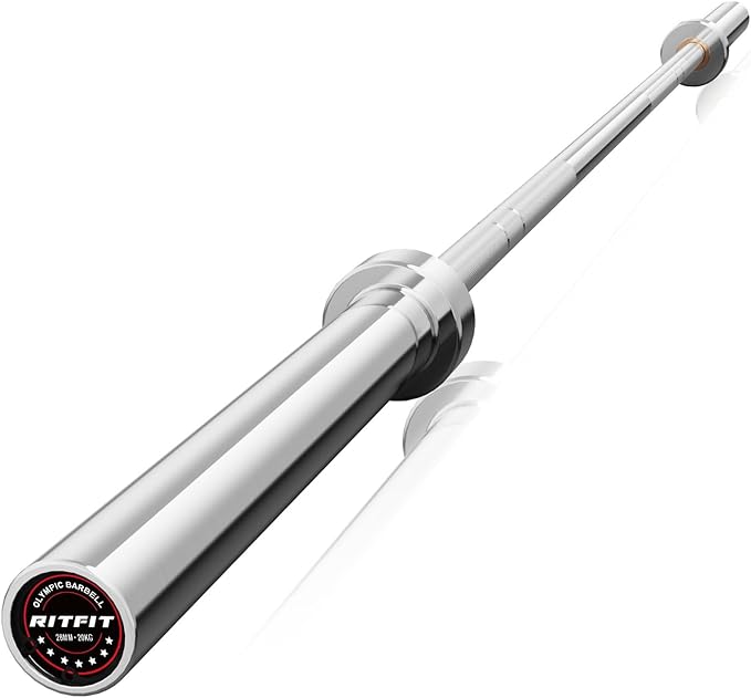RITFIT 7FT Olympic Barbell for Strength and Weightlifting Training - 2 Inch Olympic Bar for Squat, Deadlift, Bench Press, Curl, Overhead Press - 500lbs/1000lbs/1500lbs Capacity