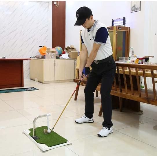 Golf Swing Trainer - Golf Training Equipment with 5 Height Adjustments - Iron and Club Practice Simulator in Home & Indoor - Portable Golf Swing Practice Mat, True Impact