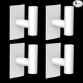 VAEHOLD Wall Towel Hooks, Heavy Duty Sticky Holder Waterproof Towel Hooks for Hanging Coat, Clothes, Closet Hook Wall Mount for Kitchen (White, 4 Pack)