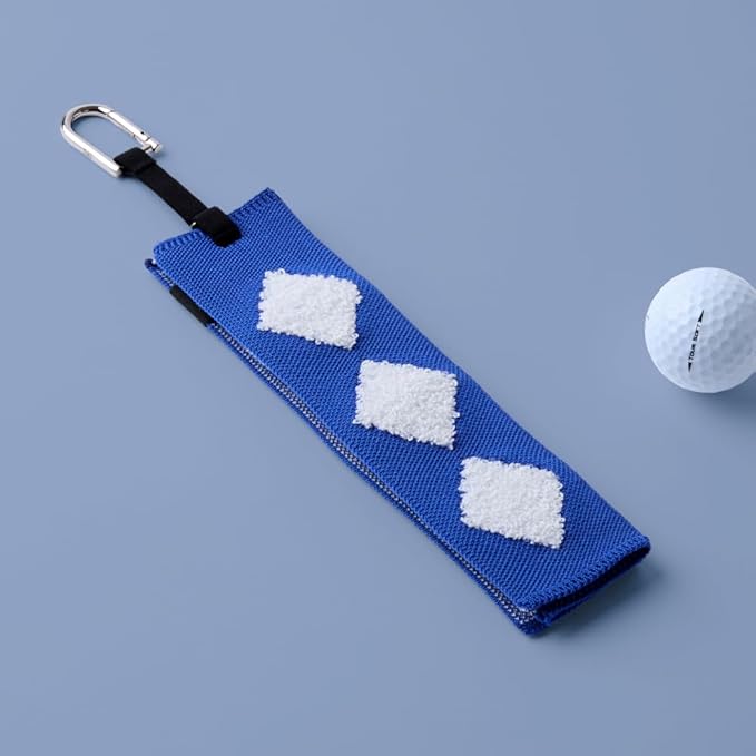 ANDGOLF Pleats Ball Towel, Use to Wash My Ball and Club, Best Choice for Golf Gifts, Embroidered Golf Towels, Clip for Bags/Pants/Skirts, Durable Elastic Band, Colorful Fashion Golf Item
