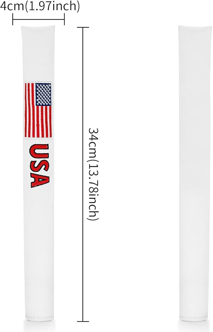 Golf Alignment Stick Cover Premium Leather Perfect Cover for Alignment Sticks Classic Blank Direction Rod Design Alignment Sticks Holder Golf Club Protector.
