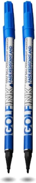 Flightpath GolfInk Marker Pens – Smudge-Free Tour Compliant Markers – Fine Tip, Leakproof Ink for Clean Golf Ball Identification or Liner Stencils – Long-Lasting, Permanent – 2 Pack (Blue)