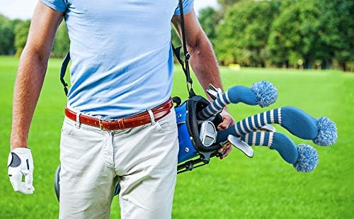 Scott Edward 1/3/4PCS Multi-Style Optional Individualized Knit Golf Club Head Covers, Driver Wood(460cc) Fairway Wood and Hybrid(UT)，for Male/Female Golfers,Custom