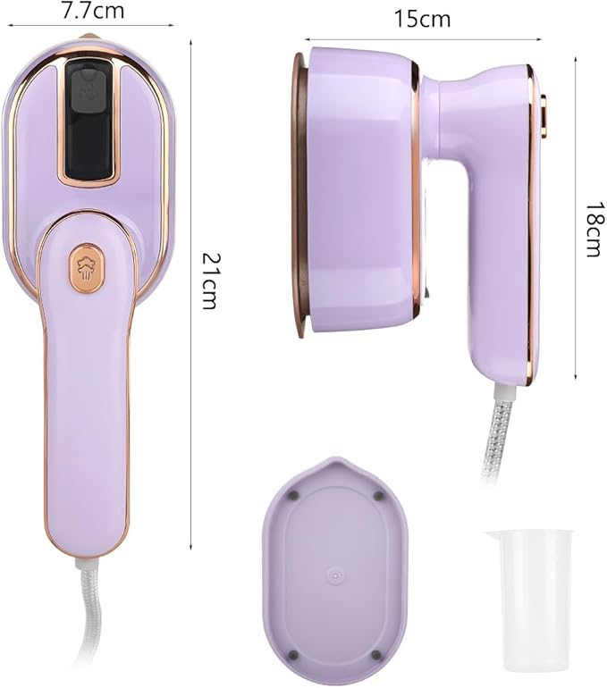 Mini Steam Iron for Clothes, Biupky Travel Steamer for Clothes Portable, Micro Steam Iron Mini Handheld Steamer Support Dry And Wet Ironing for Home Travel (Purple)