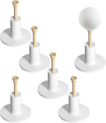 Golf Rubber Tee Holder Set for Driving Range 6 Set Golf Practice Mat Golfs Tees Practice for Golfs Hitting Mats Outdoor Indoor 1.5 Inch White Tee Holder for Hitting Mats Artificial Turf Golfe Mat
