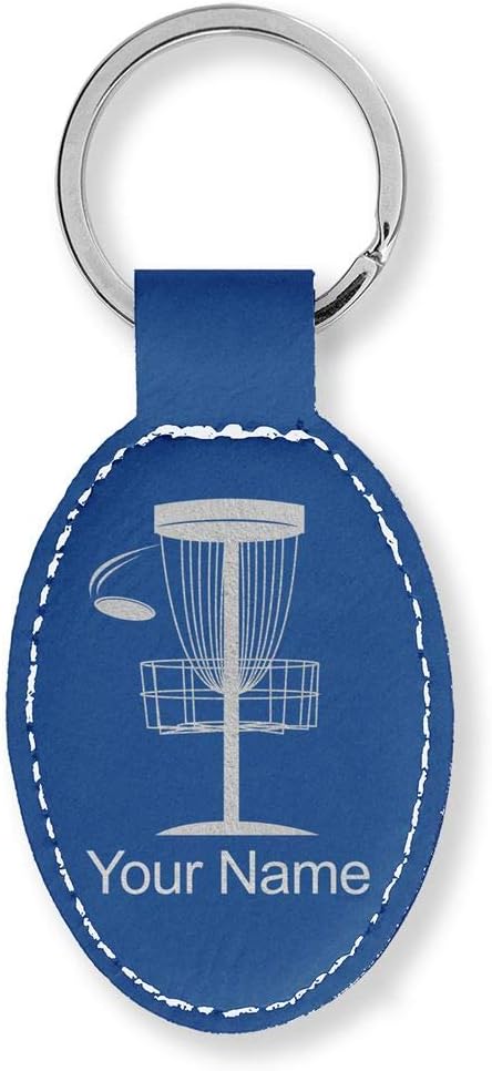LaserGram Oval Keychain, Disc Golf, Personalized Engraving Included
