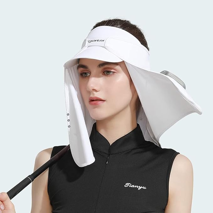 Unisex Sun Protection Golf Neck Shade Cap Drape UPF 50+ Cooling Face Covering